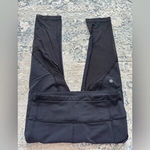 Lululemon Black Cropped with Mesh Athletic Leggings